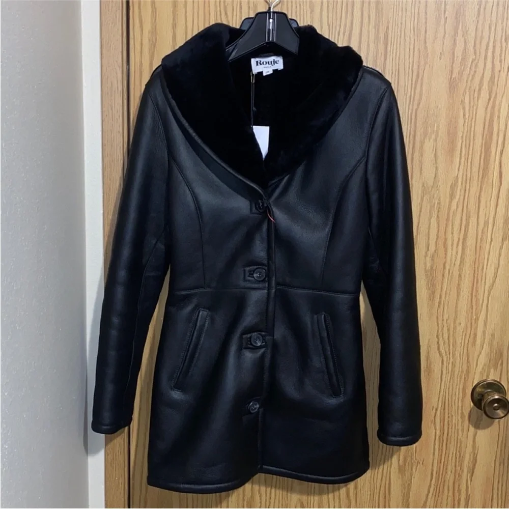 Rouje Black Leather Jacket Salome - Picture 6 of 6